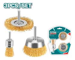 TOTAL TOOLS TAC310031 SET 3 CEPILLOS DE ALAMBRE 1″ Y 2″
