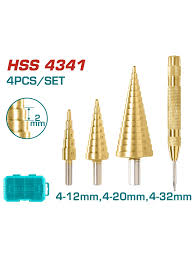 TOTAL TOOLS TACSD2041 JUEGO 3 BROCAS ESCALONADAS HSS 4-12MM, 4-20MM, 4-32MM