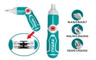 TOTAL TOOLS TACSD30136 DESTORNILLADOR RATCHET CON 13 PUNTAS INTERCAMBIABLES PH,PZ,SL