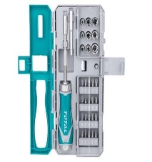 TOTAL TOOLS TACSD30336 JUEGO 33 PZ INCLUYE CUBOS Y PUNTAS + ACCESORIOS EN ESTUCHE (VER CODIGO 656792)