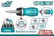 TOTAL TOOLS TACSDS1726 DESTORNILLADOR RATCHET CON 8 PUNTAS INTERCAMBIABLES