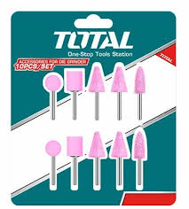 TOTAL TOOLS TAKB1012 JUEGO 10 PIEDRAS ESMERILADORAS 3MM PARA MOTOTOOL