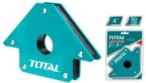 TOTAL TOOLS TAMWH50042 ESCUADRA MAGNETICA DE ACERO 45°, 90° Y 135° FUERZA DE TIRO 50LBS 4″