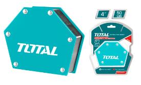 TOTAL TOOLS TAMWH50046 ESCUADRA MAGNETICA DE ACERO MULTIANGULO FUERZA DE TIRO 50LBS 4″
