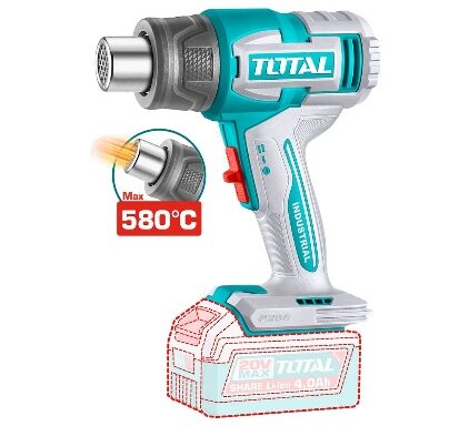 TOTAL TOOLS TBLI2008 PISTOLA DE CALOR 20V 300/580°C 100/200L/ MIN (SIN CARGADOR NI BATERIA)