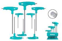 TOTAL TOOLS THHW80816 JUEGO 8 LLAVES ALLEN CON MANGO EN T 2-10MM CR-V