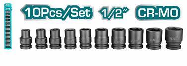 TOTAL TOOLS THISTD12101 JUEGOS 10 CUBOS DE IMPACTO CORTOS ESP 1/2″ 10-24MM CR-MO