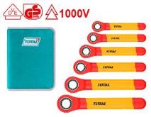 TOTAL TOOLS THKISPA0603 JUEGO 6 LLAVES AISLADAS TIPO RACHET 10-19MM 1000V CERTIFICACION VDE/GS