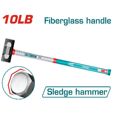 TOTAL TOOLS THSM61498 MAZO CABEZA ACERO CARBONO CON MANGO FIBRA DE VIDRIO 10LBS