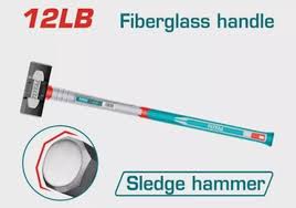 TOTAL TOOLS THSM61598 MAZO CABEZA ACERO CARBONO CON MANGO FIBRA DE VIDRIO 12LBS