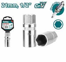 TOTAL TOOLS THSPS12216 CUBO PARA BUJIAS HEX. ESP 1/2″ 21MM CROMADO