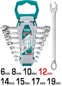 TOTAL TOOLS THT102286 JUEGO 8 LLAVES COMBINADAS 6-19MM