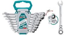 TOTAL TOOLS THT102RK586 JUEGO 8 LLAVES COMBINADAS C/RATCHET FLEXIBLE 8-19MM CR-MO