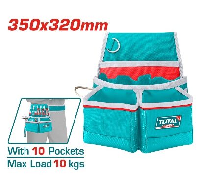 TOTAL TOOLS THT16P10125 CINTURON (DELANTAL) PORTAHERRAMIENTAS 10 BOLSILLOS MAX 10KG
