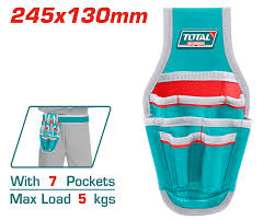 TOTAL TOOLS THT16P40125 FUNDA PORTAHERRAMIENTAS POLIESTER DE 7 BOLSILLOS PARA CINTURON CAP MAXIMA 5KG