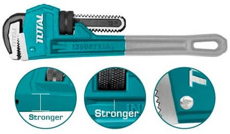 TOTAL TOOLS THT170806 LLAVE DE CAÑERÍA RECTA ACERO 200MM (8″) P/TUBO 27MM
