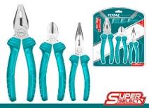 TOTAL TOOLS THT1K0311 JUEGO 3 ALICATES COMBINADO 7″, PUNTA LARGA 6″ Y CORTE DIAGONAL 6″ (VER CODIGO 657028)