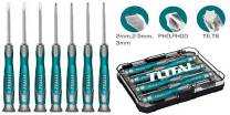 TOTAL TOOLS THT250726 JUEGO 7 DESTORNILLADORES CR-V PLANOS, PHILLIPS Y TORX C/MANGO ERGONÓMICO