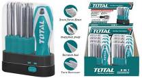 TOTAL TOOLS THT250906 SET 9 PZS DESTORNILLADOR CRV INTERCAMBIABLE PH/PLANOS DOBLE PUNTA