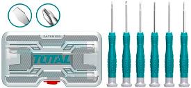 TOTAL TOOLS THT250PS0601 JUEGO 6PZS DE DESTORNILLADORES DE PRECISION CR-V PHILLIPS Y PLANOS
