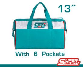 TOTAL TOOLS THT261325 BOLSO PARA HERRAMIENTAS 13” CON 6 BOLSILLOS EXT CARGA MAXIMA 12KG