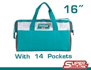 TOTAL TOOLS THT261625 BOLSO PARA HERRAMIENTAS 16″ CON 6 BOLSILLOS EXT Y 8 INT CAPACIDAD MAX 15KG