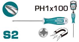TOTAL TOOLS THT26PH1100 DESTORNILLADOR PHILLIPS PH1 LARGO 100MM CON PUNTA MAGNETICA (VER CODIGO 656110)