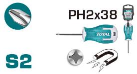 TOTAL TOOLS THT26PH2038 DESTORNILLADOR ZAPA PHILLIPS PH2 X 1/4″ LONGITUD 38MM PUNTA MAGNETICA (VER CODIGO 656743)