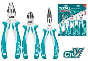 TOTAL TOOLS THT2K0301 JUEGO 3 ALICATES COMBINADO 8″ DE PUNTA LARGA 6″ Y CORTE DIAGONAL 6″ CR -V CELESTE/BLANCO
