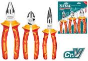 TOTAL TOOLS THT2K0302 JUEGO 3 ALICATES AISLADOS COMBINADO 8″ PUNTA LARGA 6″ Y CORTE DIAGONAL 6″ 1000V NARANJA/AMARILLO