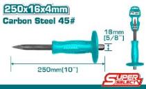 TOTAL TOOLS THT4221026 CINCEL DE PUNTA ACERO #45 10″X4MM CON MANGO DE GOMA
