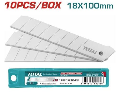 TOTAL TOOLS THT519112 JUEGO DE 10 HOJAS PARA CUCHILLAS 18X100MM
