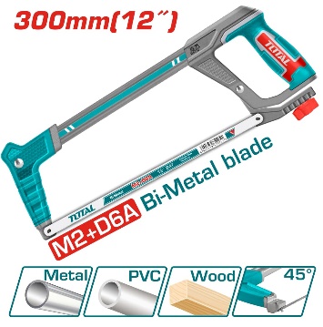 TOTAL TOOLS THT541016 MARCO DE SEGUETA BI-METAL 300MM (12″) INCLUYE 1 HOJA DE SIERRA 24TPI