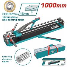 TOTAL TOOLS THT571001 CORTADORA MANUAL DE CERAMICA 1000MM ESPESOR MAXIMO 16MM CORTE RECTO Y HASTA 45° + ESTUCHE