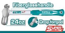 TOTAL TOOLS THT74246 MARTILLO DE BOLA CABEZA ACERO DE CARBONO FORJADO MANGO DE FIBRA DE VIDRIO 660G (VER CODIGO 656121)
