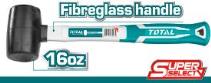 TOTAL TOOLS THT761616 MAZO CABEZA CAUCHO CON MANGO FIBRA DE VIDRIO 450G