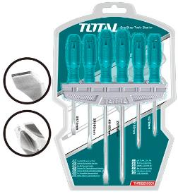 TOTAL TOOLS THTDC250601 JUEGO 6 DESTORNILLADORES 3 PLANOS Y 3 PHILLIPS 40CR EN BLISTER (VER CODIGO 657054)