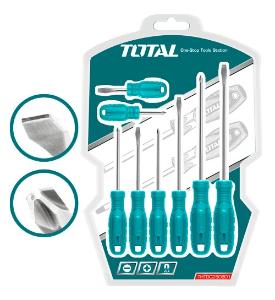 TOTAL TOOLS THTDC250801 JUEGO 8 DESTORNILLADORES PLANOS Y PHILLIPS CR-V EN BLISTER (VER CODIGO 656112)