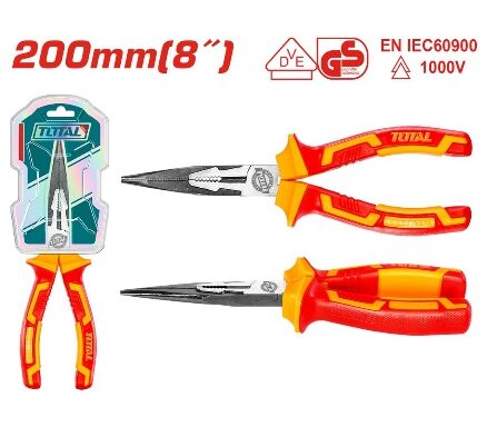 TOTAL TOOLS THTIP2381 ALICATE AISLADO PUNTA RECTA LARGA 8″ 200MM 1000V