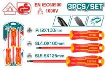 TOTAL TOOLS THTIS036 JUEGO DESTORNILLADORES AISLADOS 2 PLANOS Y 1PHILLIPS 1000V (VER CODIGO 657179)