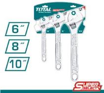 TOTAL TOOLS THTK1013 JUEGO 3 LLAVES FRANCESAS 6″-8″-10″ 6″, 8″,10″ (19, 24,30MM)