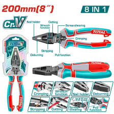 TOTAL TOOLS THTMF186 ALICATE COMBINADO MULTIFUNCINAL 8 EN 1 8″ (200MM) CR-V