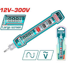 TOTAL TOOLS THTS33001 PROBADOR DE VOLTAJE TIPO BOLIGRAFO 12V-300V AC C/ALARMA SONORA Y PANTALLA LCD