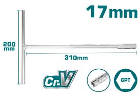 TOTAL TOOLS THTSW1706 CUBO HEXAGOBAL CROMADO CON MANGO EN T 200X310MM / 17MM CR-V