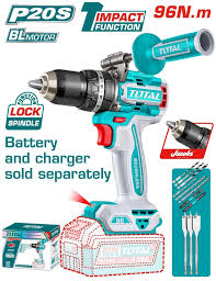TOTAL TOOLS TIDLI209685 TALADRO PERCUTOR 13MM (1/2″) BAT 20V 96NM+ACCES SIN CARBONES (SIN CARGADOR NI BAT)