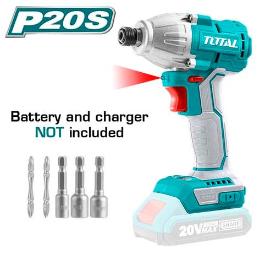TOTAL TOOLS TIRLI20030 ATORNILLADOR DE IMPACTO 1/4″ 20V 170NM + 5ACCES (SIN BATERIA NI CARGADOR)