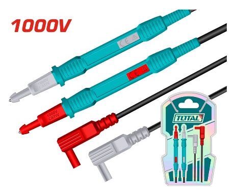 TOTAL TOOLS TMT31001 JUEGO 4 CABLES PARA TESTER CAT III 1000V PUNTA 150MM LARGO 100CM