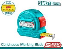 TOTAL TOOLS TMT34519 CINTA METRICA Y PULGADAS PLASTICA 5MX19MM CON FRENO