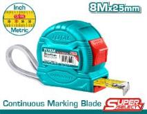 TOTAL TOOLS TMT34825 CINTA METRICA Y PULGADAS 8MX25MM CUBIERTA ABS