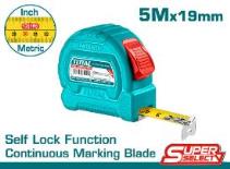 TOTAL TOOLS TMT37519 CINTA METRICA Y PULGADAS ABS 5MX19MM CON FRENO (VER CODIGO 657397)